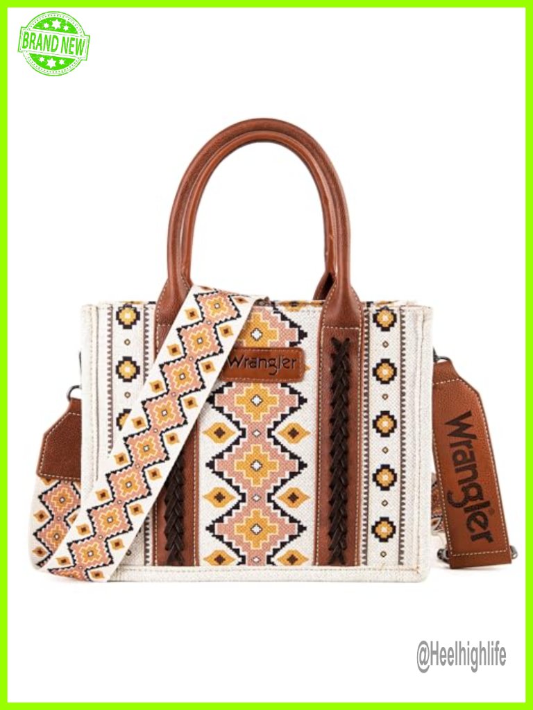 Aztec Print Hobo Bag With Guitar Strap, 2 Zip Pockets